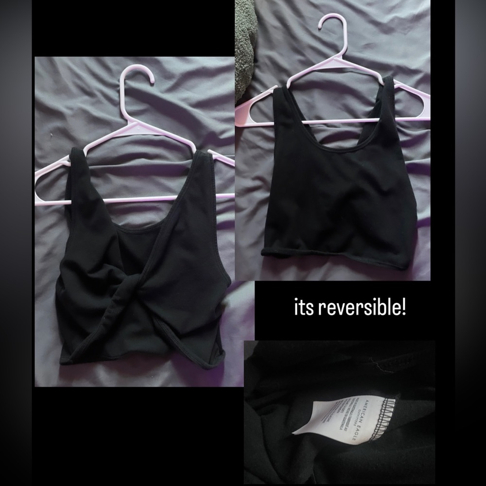 American Eagle Reversible Black Tank Size Medium